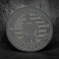 "American by Birth, Sheriff by Choice" Engraved Slate Coaster Set